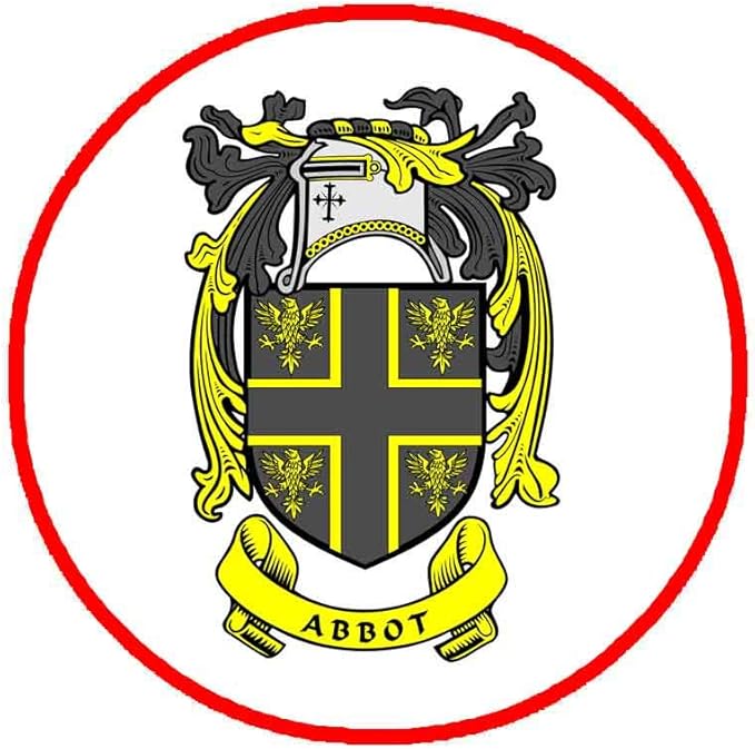 Abbot Family Crest 3" Coat of Arms Pinback Clothing