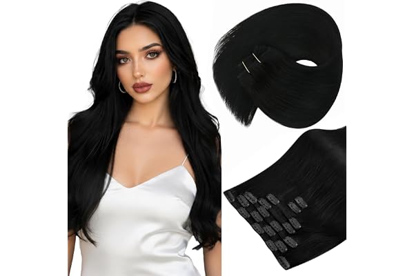Sunny Hair Clip in Hair Extensions for Women 20inch 120g Remy Human Hair Extensions Clip in Human Hair Extensions Straight Hu