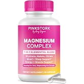 Pink Stork Magnesium Complex for Women, 7 Forms, 60 Capsules | 7 Forms - Glycinate, Malate, Citrate &amp; Oxide - Stress, Sleep, Muscle &amp; Hormone Support - 420 mg Elemental Magnesium