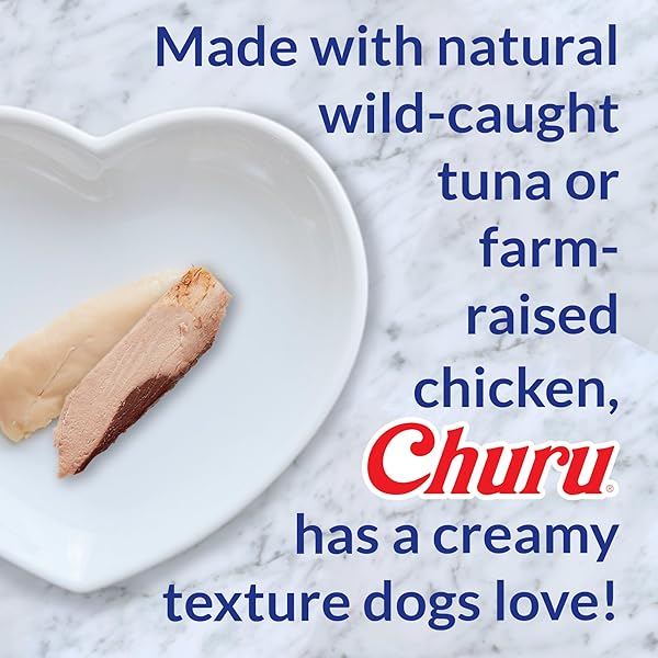 INABA CHURU MEAL TOPPER FOR DOGS, COMPLETE & BALANCED, CREAMY, LICKABLE PURÉE DOG FOOD TOPPERS, 1.69 OUNCE TUBE, 18 TUBES (3 PER PACK), TUNA RECIPE