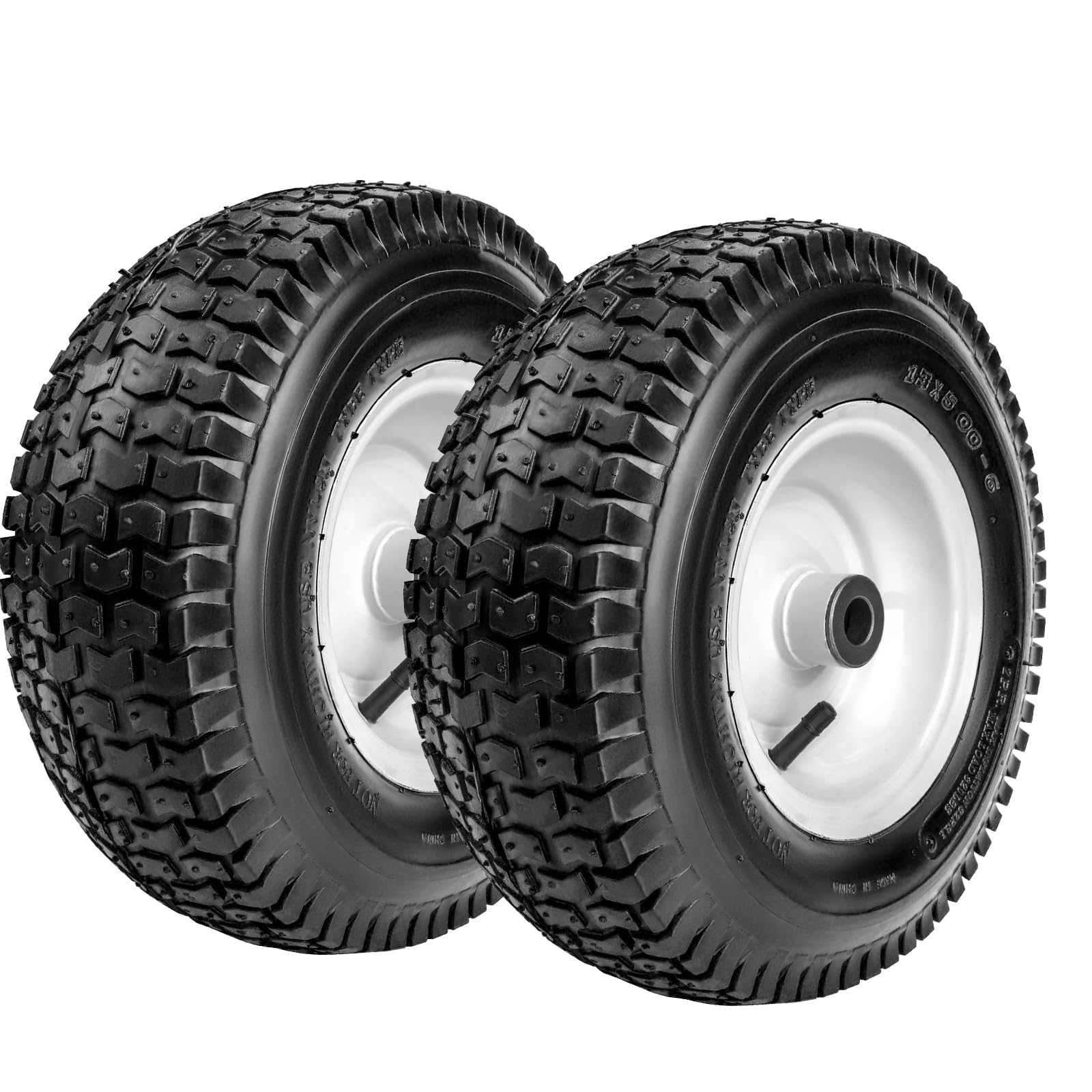 Photo 1 of (used) Taifa 13 Inch 2 PCS Air Wheels and Pneumatic Rubber Tires 5.00-6 Replacement with 3/4'' Axle Bore Hole