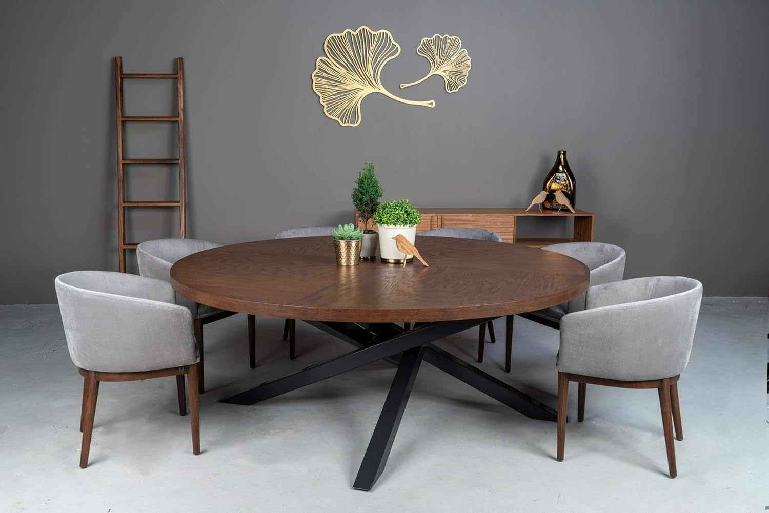 Mesa De Comedor Orlo Redonda Chica 1 30 De Diametro De Madera Con Herreria Amazon Com Mx Hogar Y Cocina