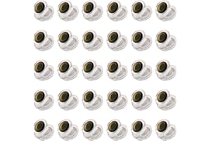 AMLESO 30 Pieces Fly Tying Fish Streamer 3D Pike Bass Trout Clear Choose Durable Material for Sea Fishing Outdoor, 6mm