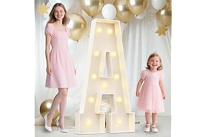 Ledido Marquee Letters 4FT Light Up Letter Marquee Lights Sign, 4 Feet Tall Large Light Up Signs Alphabet Letters Party Lights Decoration for Birthday Graduation Baby Shower Wedding Letter A