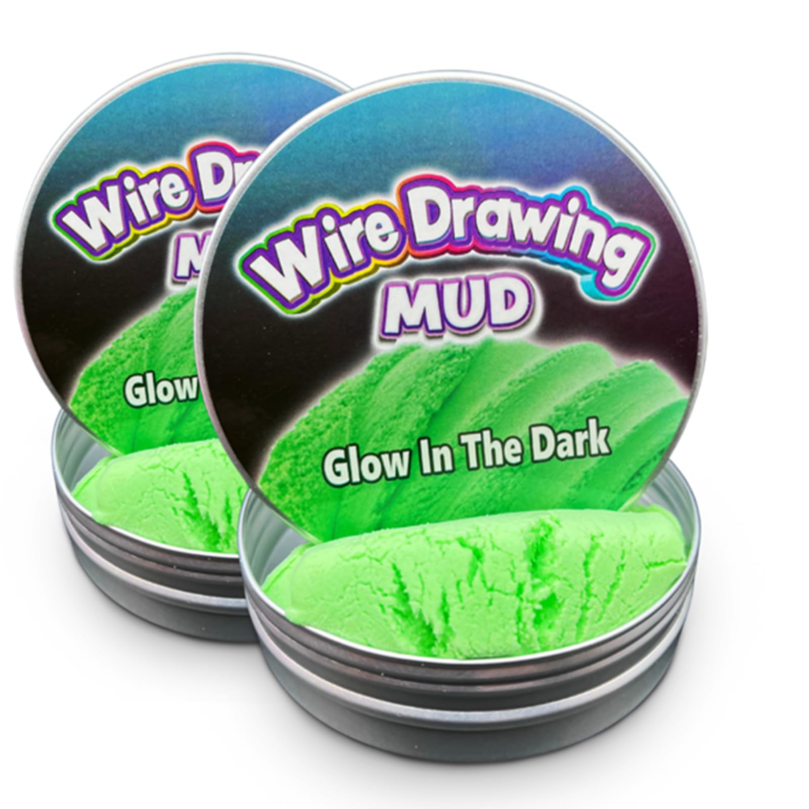 Glow in the Dark Mud - 2 x Squeezable Exciting Putties Non-Toxic Long Lasting Non-Drying Stress Relief Hand Exercise Science Learning & Fun for Kids