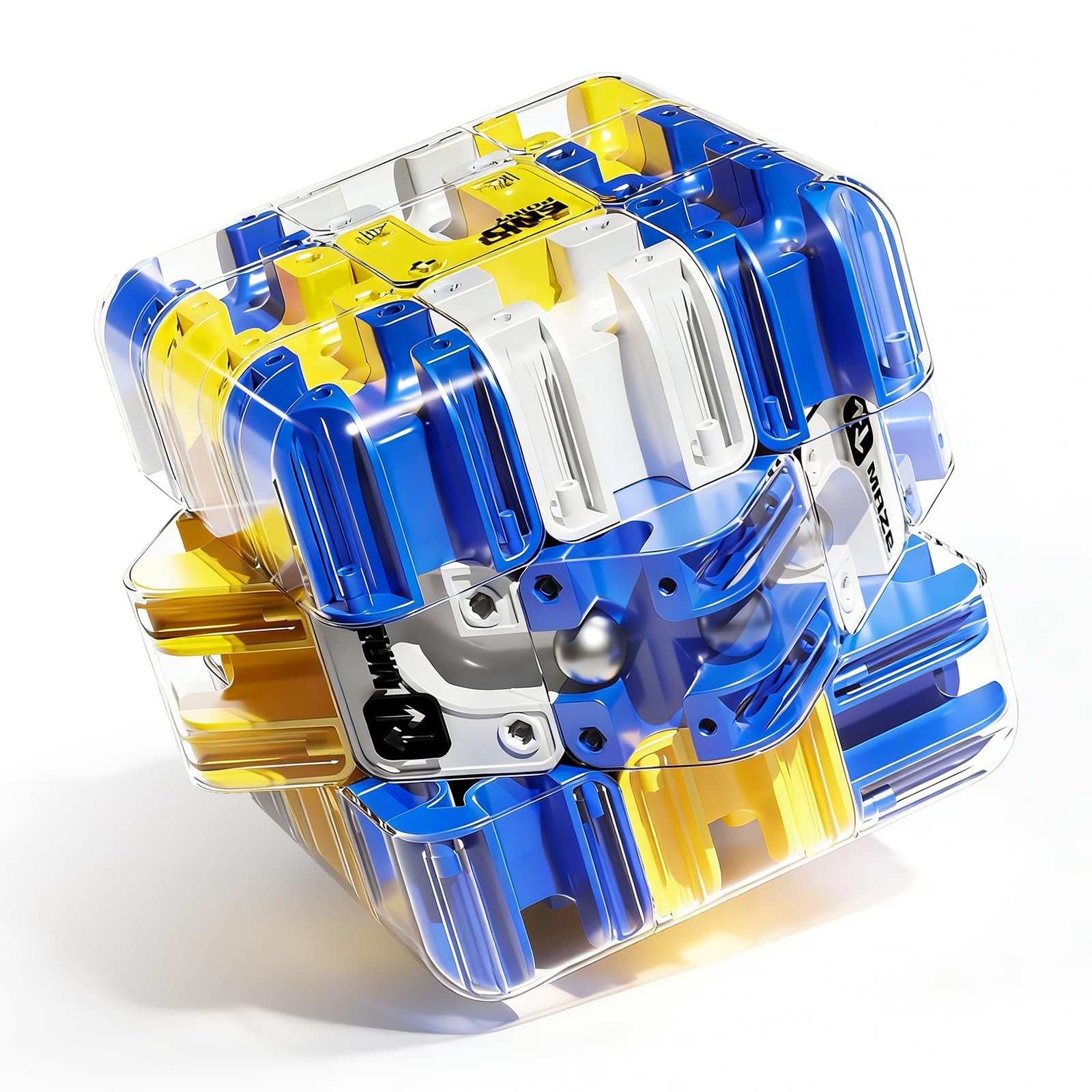 3D Rolling Ball Maze Cube, Cube Maze, Labyrinth Ball Challenge, Brain Teaser Puzzle Tool, 3x3 Maze Puzzle Cube Tool for Stress Relief & Logic Development, for Home Family Gatherings (Blue)