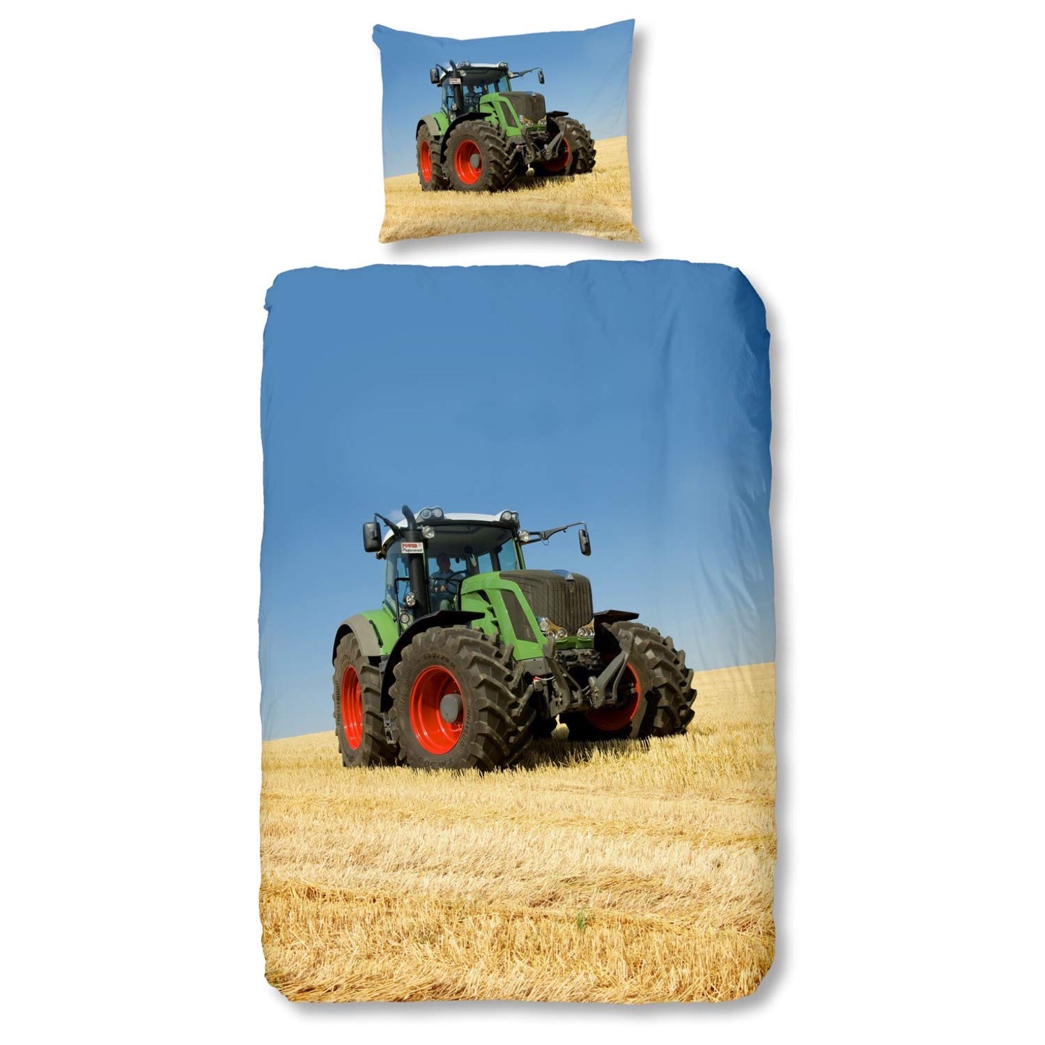 Good Morning! 4208-P Bed Linen with Tractor, 100% Cotton, Multi-Colour, 2-Piece, 200 x 135 x 0.5 cm
