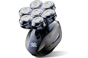CYRUZI Head Shavers for Bald Men: Upgraded Detachable Head Shaver - IPX7 Waterproof Wet or Dry Electric Razor for Men - 7D LED Display Rechargeable Shaving Grooming Kit with Type-C Charge