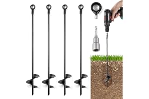 K-BRANDS 18'' Ground Anchors Heavy Duty for High Winds - Earth Stakes Screw-in Shed Kit for Mobile Homes, Swing Sets, Tents, Carports, Gazebos and Hurricane Tie-Downs Anchor