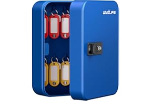 Pawfly 20 Position Key Cabinet with Combination Lock Resettable Blue Digital Security Storage Box Steel Key Organizer with Co