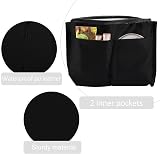 Maange Small Cosmetic Bag PU Leather Travel Pouch with Handle Black view 6