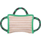 ToLanbbt Dog Toy, Tug of War Jute Bite Pillow (11' x 7.8'), Training Equipment for Medium to Large Dogs, Green