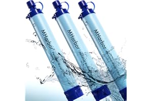 AIMERY 3 Pack MHarbor Personal Water Filter Straw, Portable Outdoor Emergency Survival Gear for Hiking, Camping, Travel, Hunting & Fishing