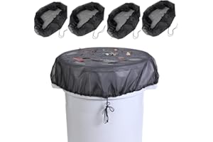 Owl Focus 37.5 Inch Mesh Cover for Rain Barrel,Rain Bucket Leaf Filter Screen Cover(4PCS)