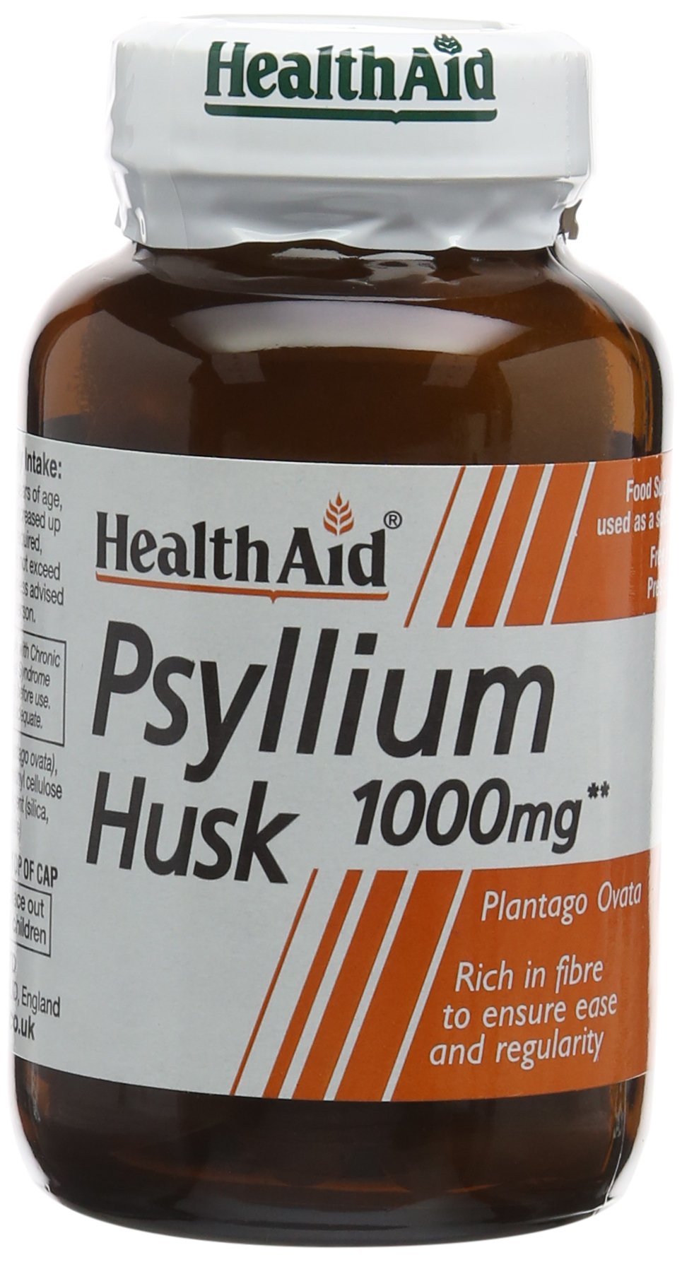 HealthAid Psyllium Husk, Fibre, 1000mg 60 Vegan Capsules
