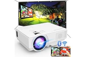 Projector with WiFi and Bluetooth, 2024 Upgrade Outdoor Projector, Mini Movie Projector Supports 1080P Synchronize Smartphone