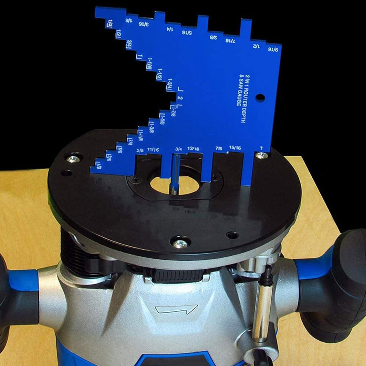 2 in 1 Step Depth Gauge for Router and Table Saw, Aluminum Step Depth Gauge for Setting up Blade Height - - 