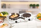 Daewoo Double Electric Hot Plate Dual Adjustable Thermostats Compact Portable view 3