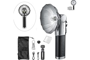 Godox Lux Master TTL Retro Camera Flash - Touchscreen Control, 6000K±300k CCT, GN25 460 Full Power, S1/S2 Optical Control, Type-C Charging, for Canon for Nikon for Sony Cameras and Others