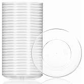 Limbeuuu 200Pcs Clear Plastic Dessert Plates 5.1 Inch Disposable Cake Plates Small Party Dishes Bulk Clear Round Dishes for Wedding Dinner Appetizers BBQ Travel Catering Events