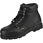 BOIWANMA Work Boots for Men, Steel Toe, Leather, Oil, Slip and Heat Resistant Heavy Duty Wide Industrial & Construction Safety Boots, US 7-17 M & W