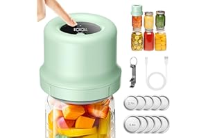 MORIKO Electric Mason Jar Vacuum Sealer, Upgraded Smart Integrated Design Vacuum Sealer Kit, Auto Stop 1800mAh Rechargeable Vacuum Sealer with Regular and Wide Mouth Mason Jar Lids for Food Storage