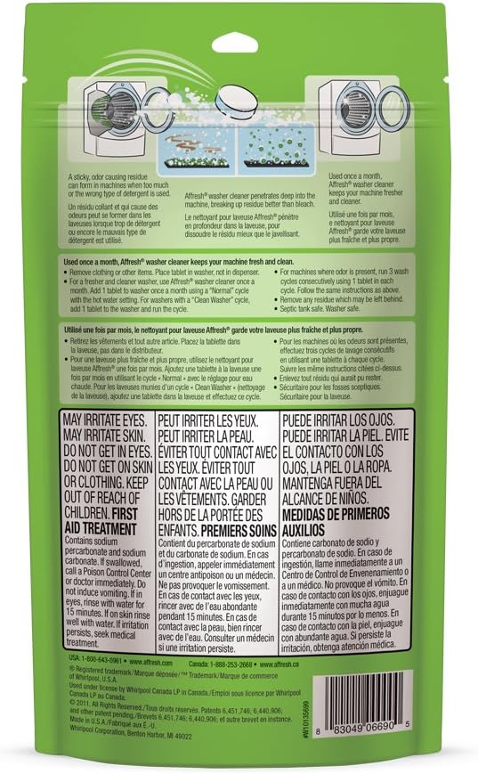 Affresh Washing Machine Cleaner, 3 Tablets | Cleans Front Load and Top Load Washers, Including HE: Home Improvement