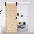 EaseLife 36in x 96in Sliding Barn Door with 6.6FT Barn Door Hardware Kit & Handle Included,DIY Assemblely,Easy Install,Apply to Interior Rooms & Storage Closet,K-Frame