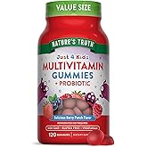 Nature's Truth Kids Multivitamin Gummies with Probiotics | 120 Count | Berry Punch Flavor | Vegetarian, Non-GMO & Gluten Free Supplement