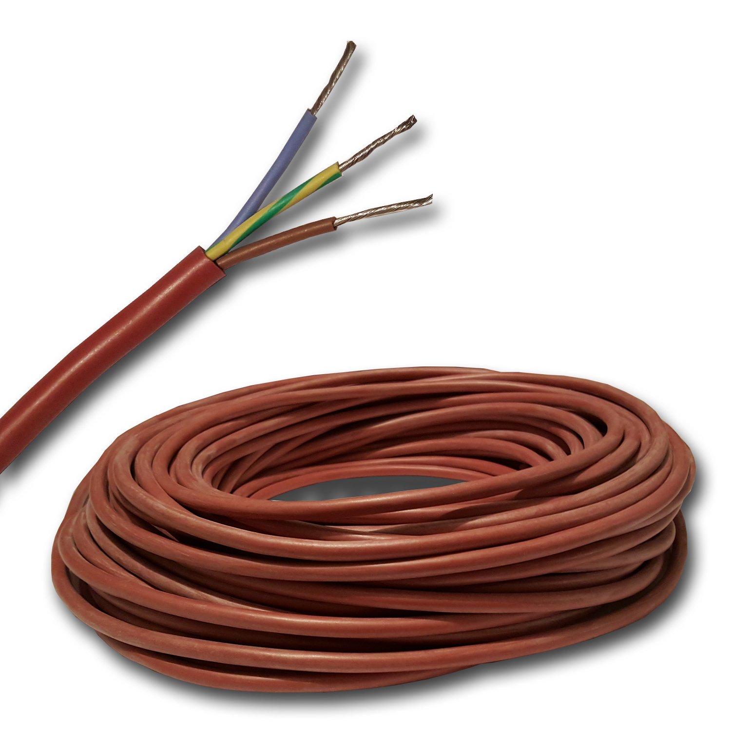 Silicone Cable e.g. for Sauna, 5 m, SIHF Cable, 3 x 1.5 mm²