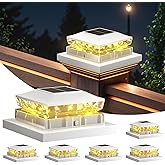 Solar Post Cap Lights 6 Packs, Waterproof Fence Post Solar Light, 4x4 IP65 White Outdoor Light for Deck Garden & Patio Lights