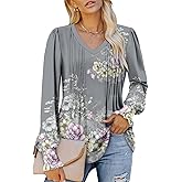 ROSELINLIN Womens Long Sleeve Tunic Tops Fall Blouse Shirts