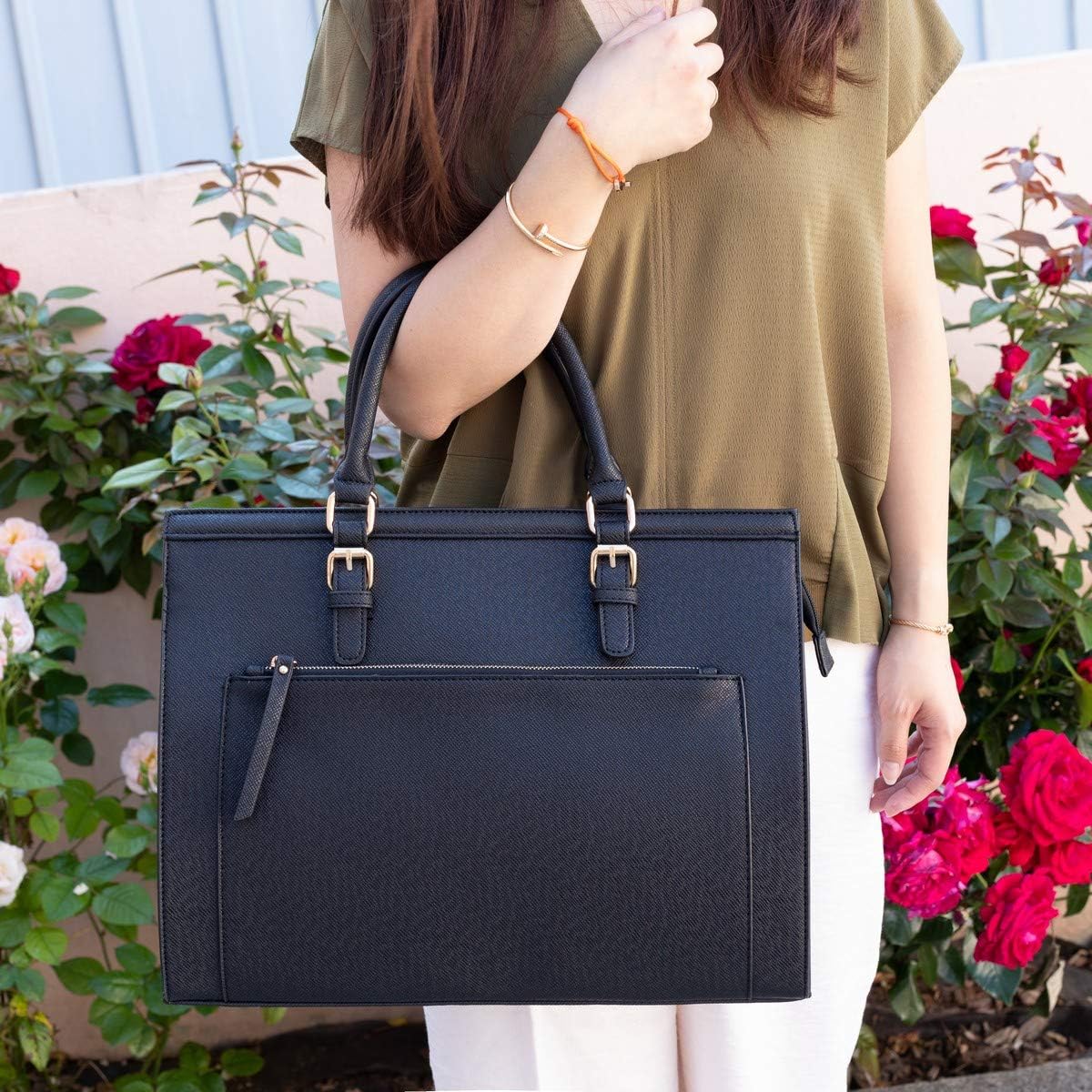 CRAZYCHIC, Women's Large Tote Shopper Bag, Lady Zipper Briefcase Satchel Handbag - Image 4