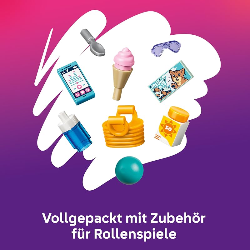 Friends Lustiger Tag im Wasserpark - Miniatur Spielset mit Rutsche, 2 Minifiguren, 4 Tierfiguren und Tierzubehör - Kinderzimmer Deko - Geschenk zum Geburtstag für Mädchen ab 6 Jahren - 42676