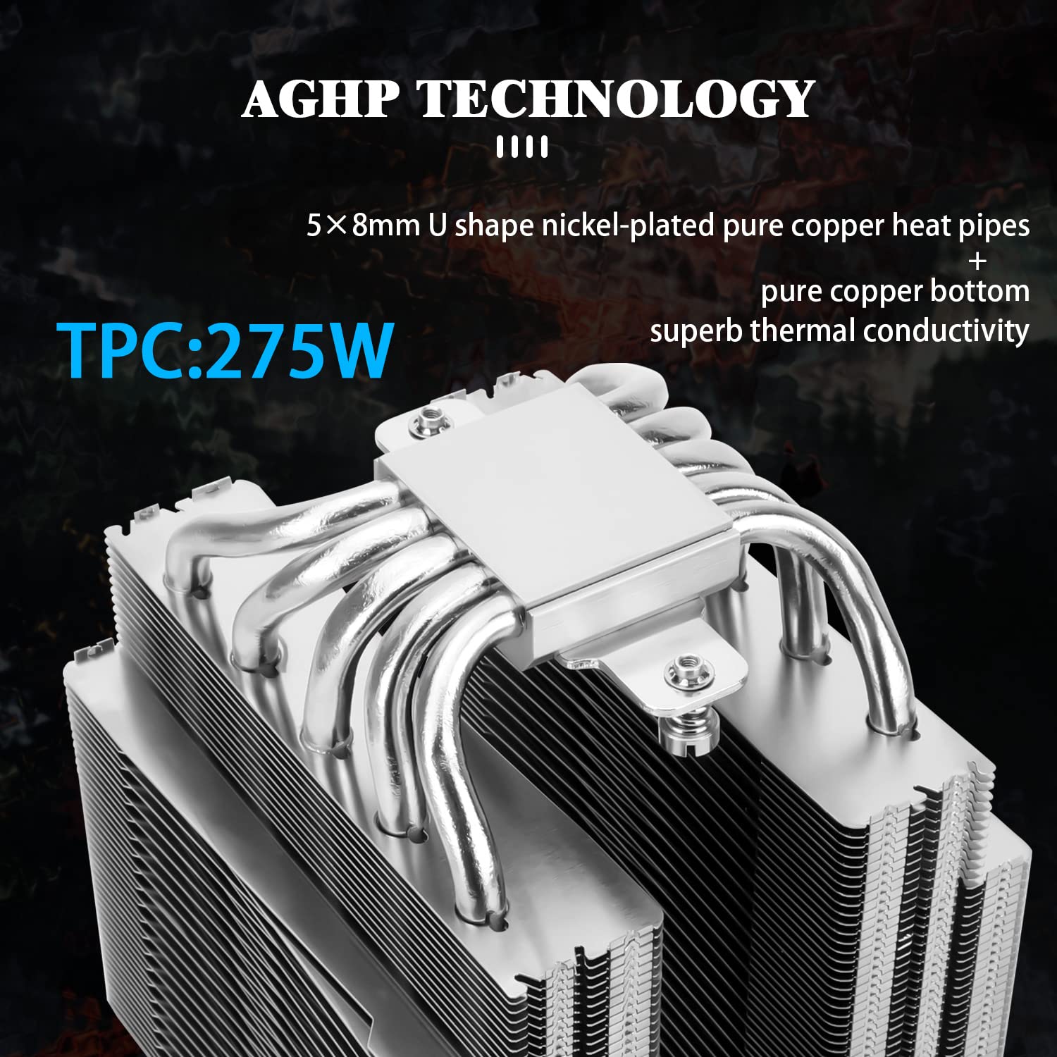 Thermalright FC140 CPU Cooler Dual Towers and Dual Fan, 5 * 8mm Heat Pipes, 4Pin PWM Fan with S-FDB Bearing, for AMD AM4 AM5 Intel 1150/1151/1200/2011/2066/1700/AM5