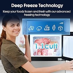 Anypro 3.2 Cu.Ft Double Door Fridge with Freezer, 2