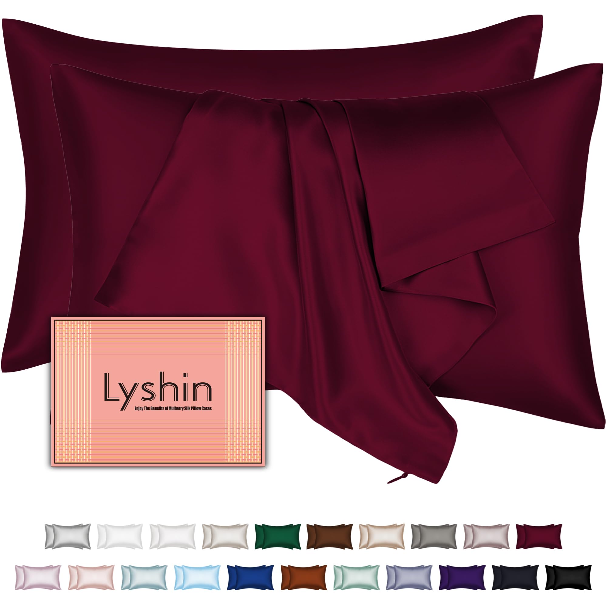 Mulberry Silk Pillow Cases 2 Pack Standard Size