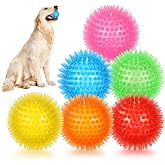 petizer 6 Pack 2.5&rdquo; Squeaky Dog Toy Balls, Floating Dogs Pool Balls, Spiky Dog Balls, Durable Interactive Fetch Toys for Puppy, Dog Chew Toys for Teething (2.5", Small Dog)