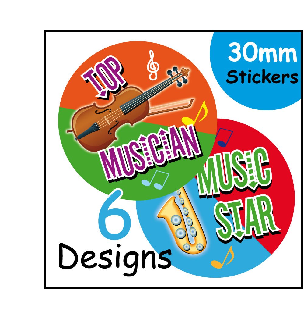 Music Musical Mixed Kids School Reward Stickers Amazon.co.uk Office