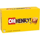 Oh Henry! Full Size Candy Bars, Bulk Individually Wrapped Candy, 24 Pack | Bulk candy bars full size, individually wrapped candy, sweet treat for snacking