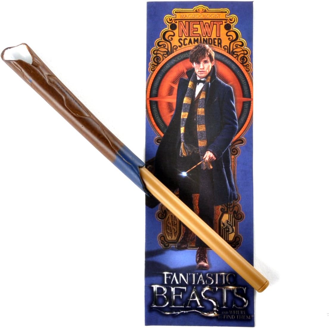 The Noble Collection- Animales Fantásticos Bolígrafo Varita y Marcapáginas Newt Scamander, Multicolor (NOB5011)