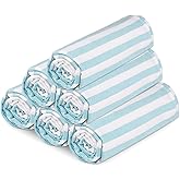 Urban Villa Set of 6 Turkish Beach Towel Oversized 36x72 Absorbent Extra Large | Sand Free Quick Dry Bath Towels | Swim Towel Lightweight Hammam Bath Sheet Camping Spa Towels | Aqua