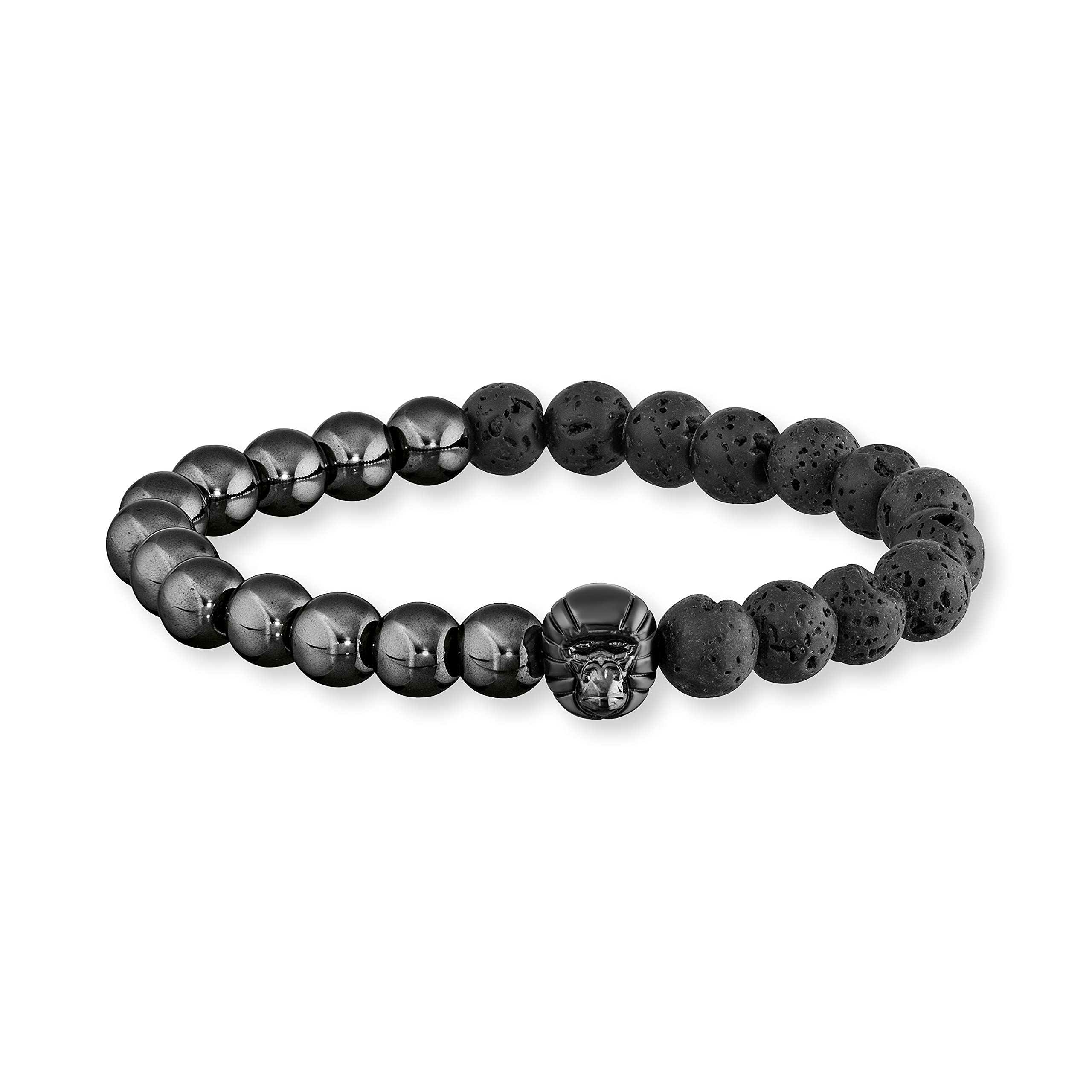 SAVE BRAVE® Pearl Bracelet for Men, Natural Stone Bracelet Elastic Thanks to Elastic Band with Gorilla, Monkey Charm, Gift for Best Friends, Couples, Men for Birthday, Valentine's Day, Christmas, Eine