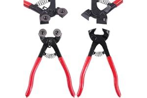 Swpeet 2Pcs Mosaic Tools Set, Including Heavy Duty Glass Mosaic Cut Nippers and Tile Nippers, Hardened Alloy Strength Steel P