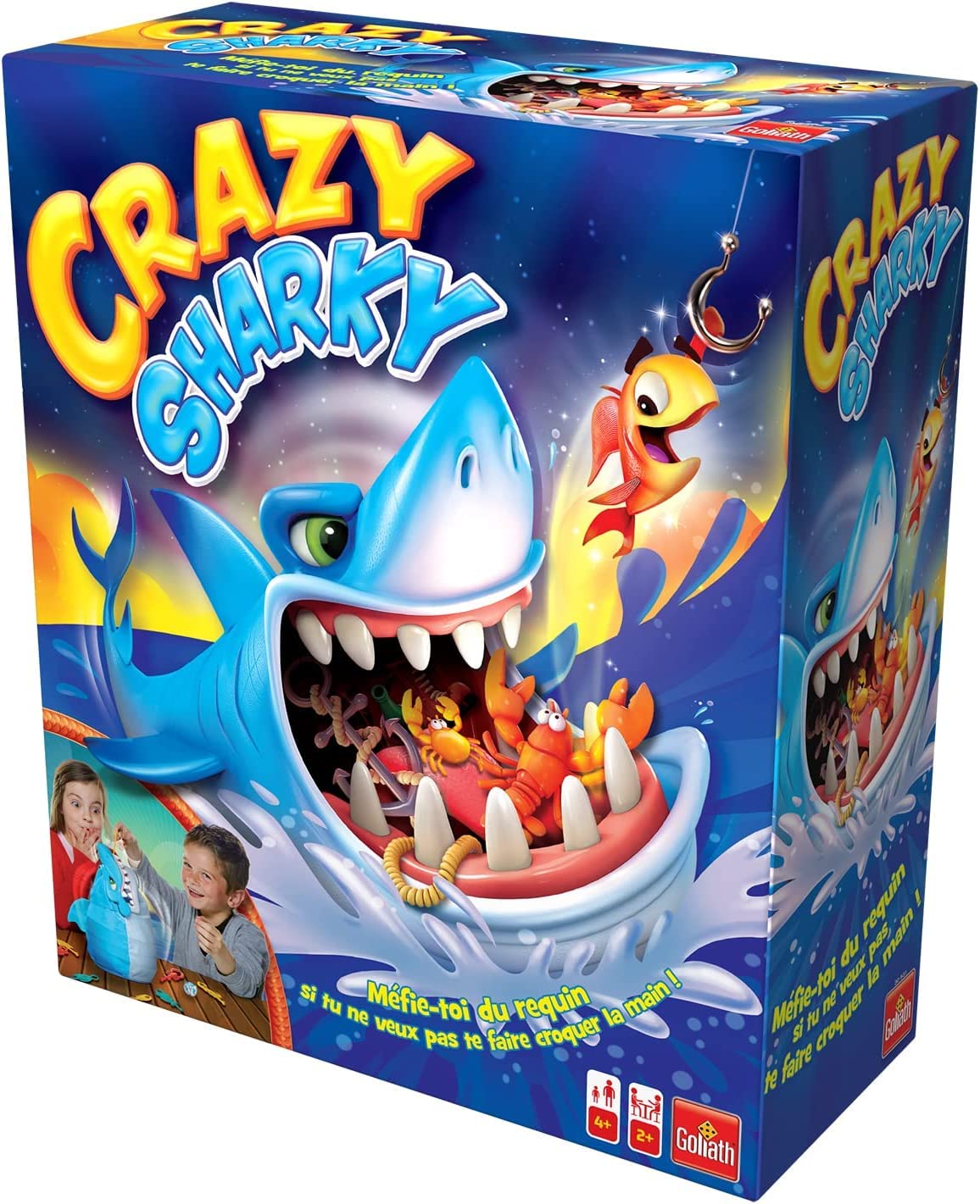 Goliath - Crazy Sharky – Board Game for Children – Attention Au Shark Qui Can Te Te La Hand – Skill Game – Play with Family or Friends – Ages 4 Years and Above