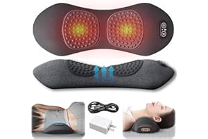 3-in-1 Electric Lumbar Support Pillow with Heat & Vibration, Adjustable Back Support Cushion with Airbag Lift for Daily Comfo