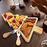Ryetaga Bamboo Serving Platter, Multiple Spaces Reusable Bamboo Plates, Novel Shape Charcuterie Board Set with Knife & Fork, Fruit, Bread, Salad Plate for Christmas Thanksgiving (Christmas Tree)