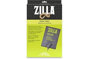 Zilla Heat Mat, Terrarium Heater for Reptiles, Snakes (Ball Pythons, Corn Snakes), Leopard Geckos, Tortoises, Amphibians and Arachnids, Medium, Fits 30-40 Gallon, 16 Watt