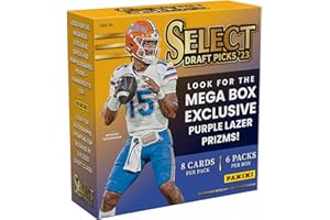 2023 Panini Select Draft Picks Football 6 Pack Mega Box with 48 Cards