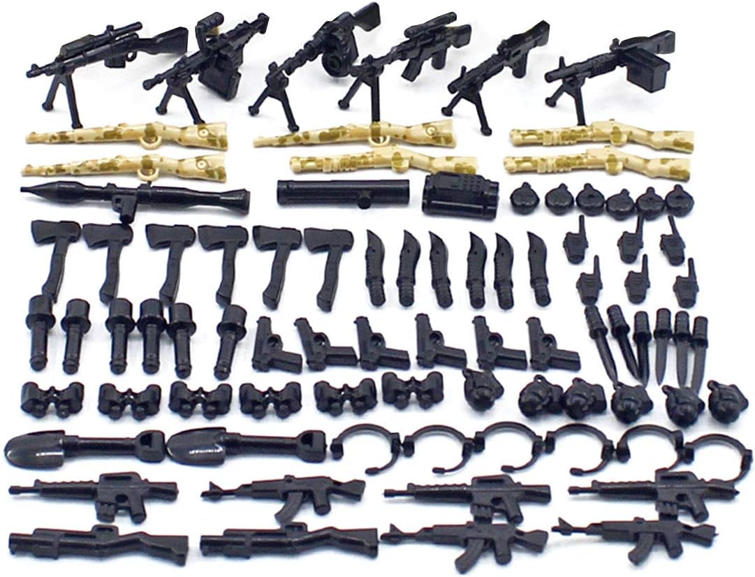 PARIO Custom Weapons Set for SWAT Team Minifigures, Compatible With LEGO